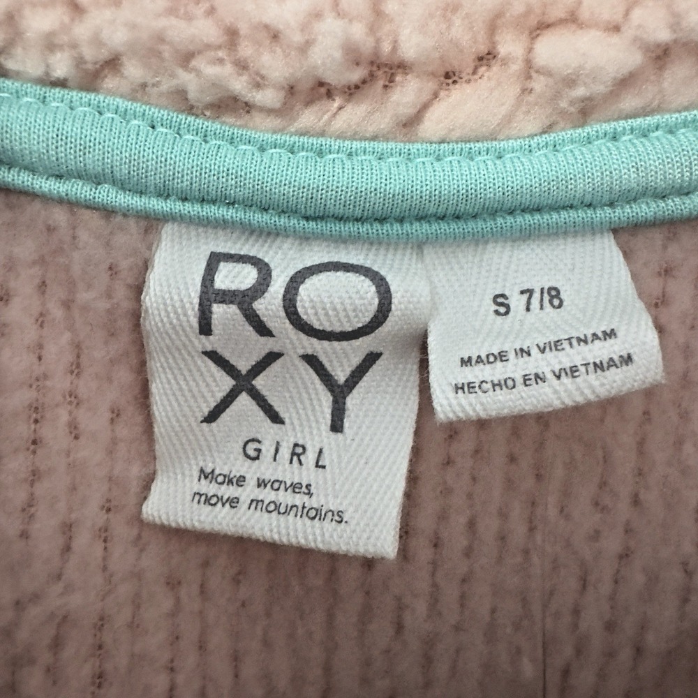Roxy Girls Small (7/8) Sherpa Fleece Shirt Jacket In Pink Super Soft Fluffy Warm - Picture 3 of 5